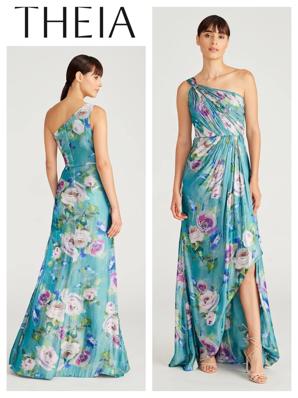 THEIA Rhonda One Shoulder Gown